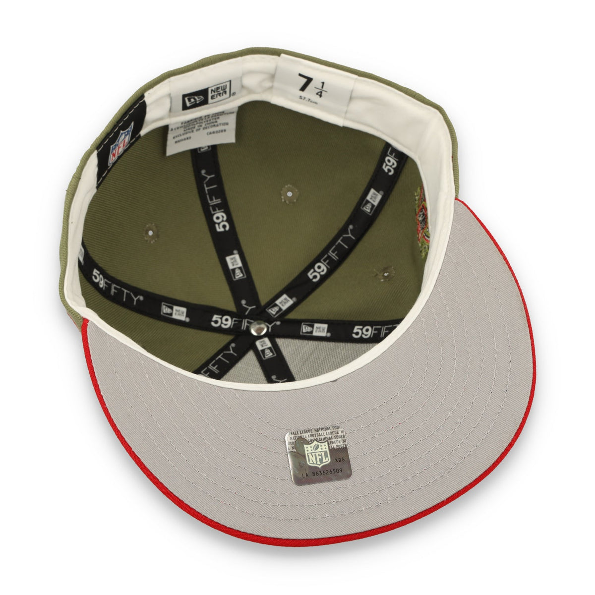 New Era San Francisco 49Ers "Hawaii 1990" Side Patch 59Fiftyfitted - Olive Green/Red product image 7, provided for visual