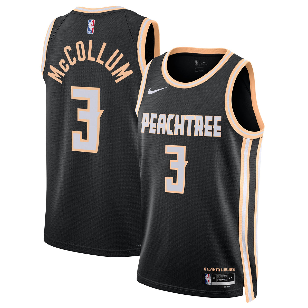 CJ McCollum Atlanta Hawks 2025/26 City Edition Swingman Jersey - Black - Unisex product image 1, provided for visual