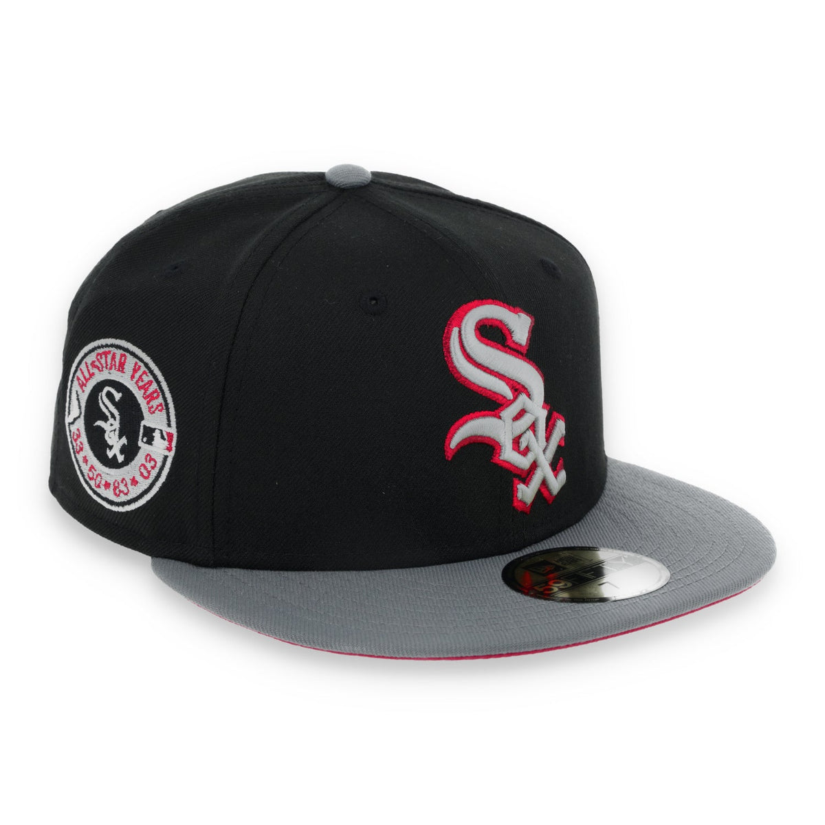 New Era Chicago White Sox All Star Side Patch Metallic 59FIFTY Fitted Hat- Black/Grey/Red product image 1, provided for