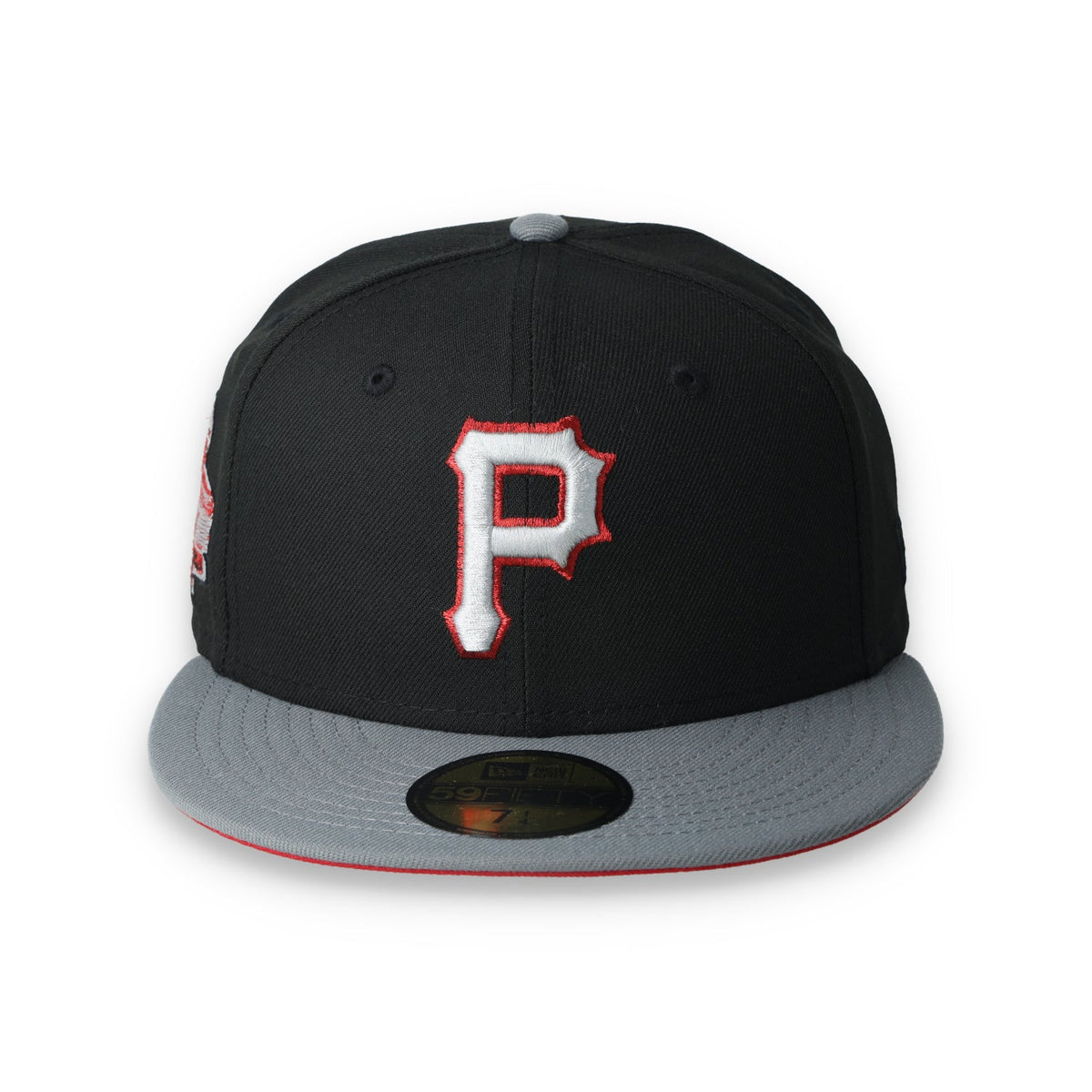 New Era Pittsburgh Pirates World Series Side Patch Metallic 59FIFTY Fitted Hat- Black/Grey/Red product image 2, provided for