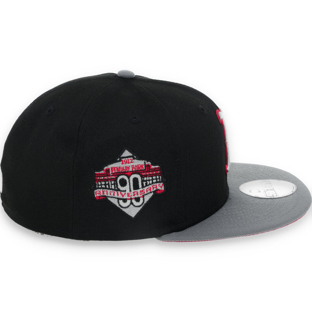 New Era Boston Red Sox 90th Anniversary Side Patch Metallic 59FIFTY Fitted Hat- Black/Grey/Red product image 6, provided for