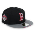 New Era Boston Red Sox 90th Anniversary Side Patch Metallic 59FIFTY Fitted Hat- Black/Grey/Red product image 1, provided for