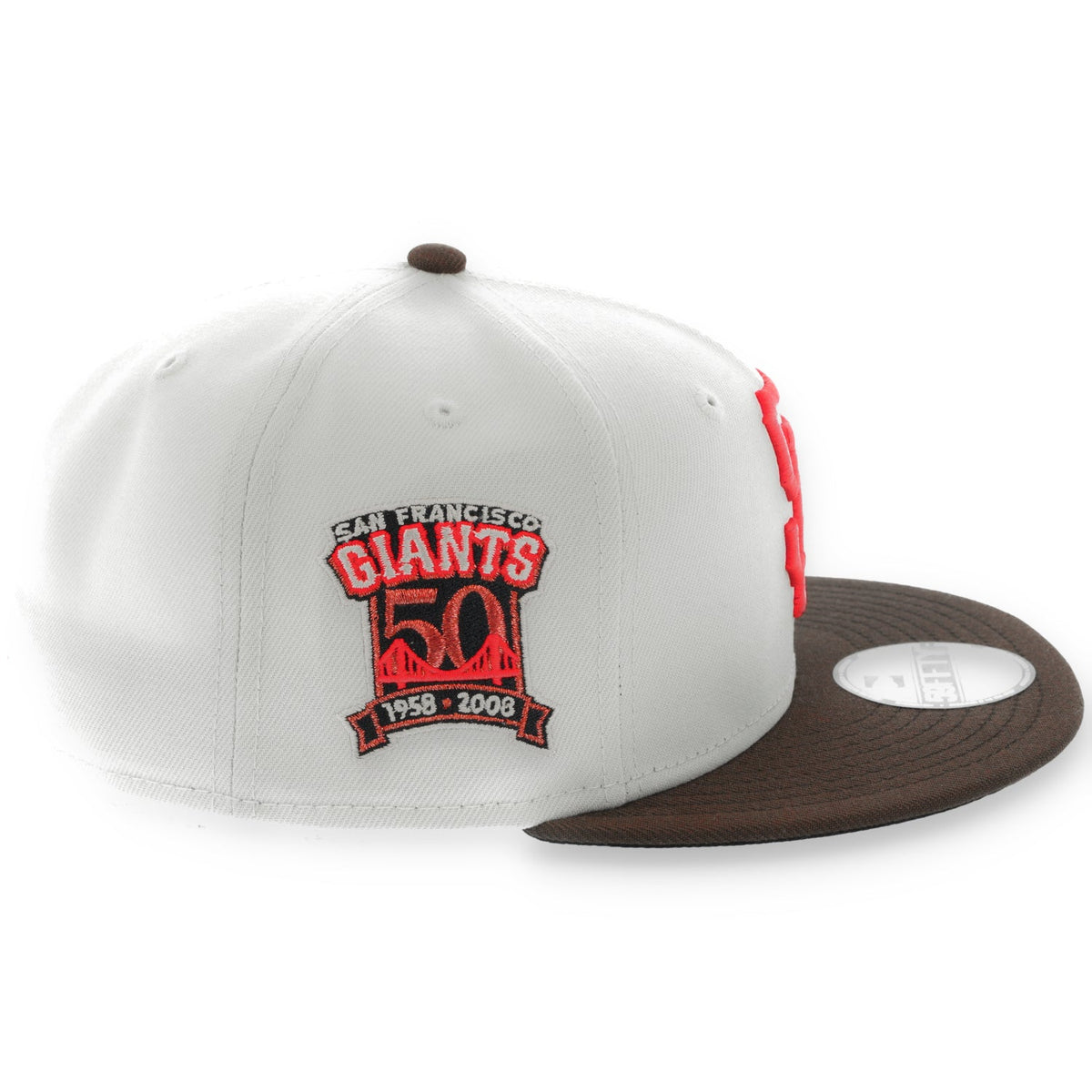 New Era San Francisco Giants 50th Anniversary Side patch 59FIFTY Fitted Hat-Poly Stone/Walnut product image 6, provided for