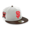 New Era San Francisco Giants 50th Anniversary Side patch 59FIFTY Fitted Hat-Poly Stone/Walnut product image 1, provided for