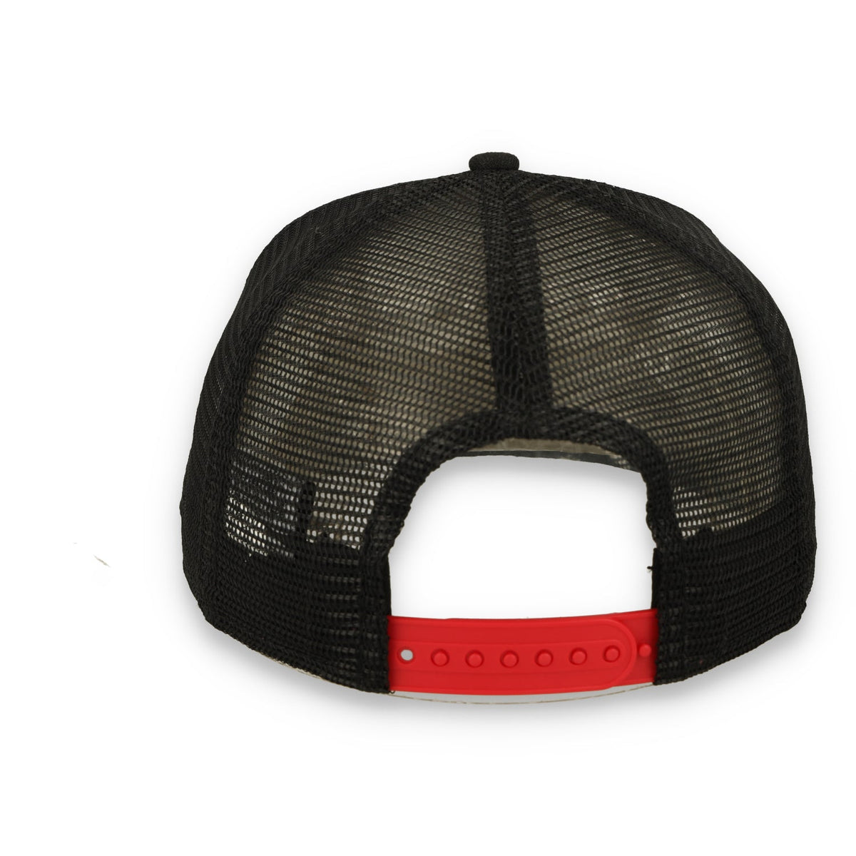 Exclusive New Era San Francisco 49ers Oval 9FIFTY Trucker Hat-Black/Red product image 4, provided for visual reference and