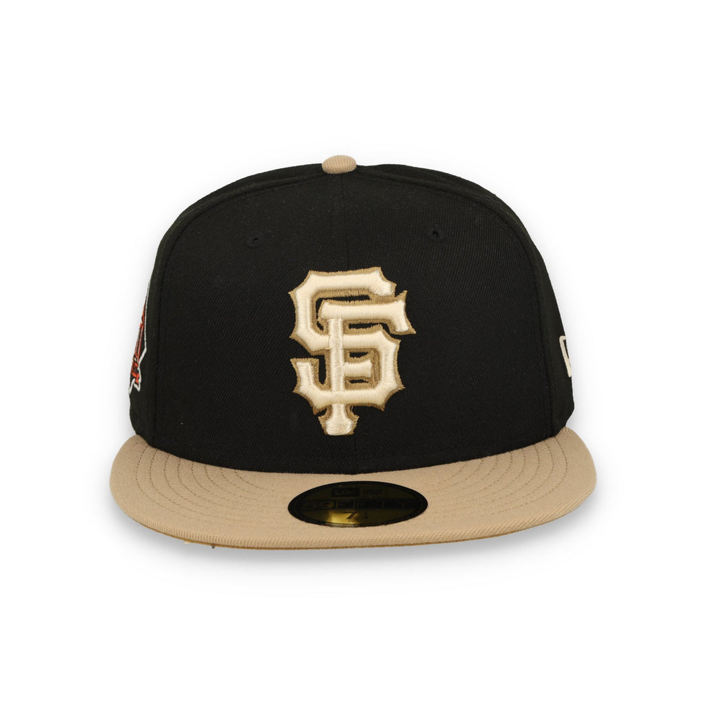 New Era San Francisco Giants 60th Anniversary Side Patch 59FIFTY Fitted Hat-Black/Camel product image 2, provided for visual
