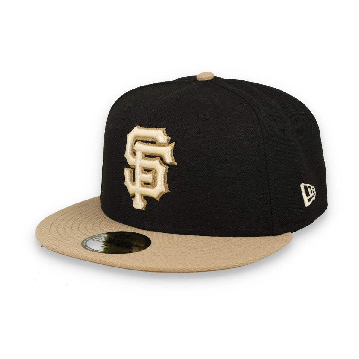 New Era San Francisco Giants 60th Anniversary Side Patch 59FIFTY Fitted Hat-Black/Camel product image 3, provided for visual