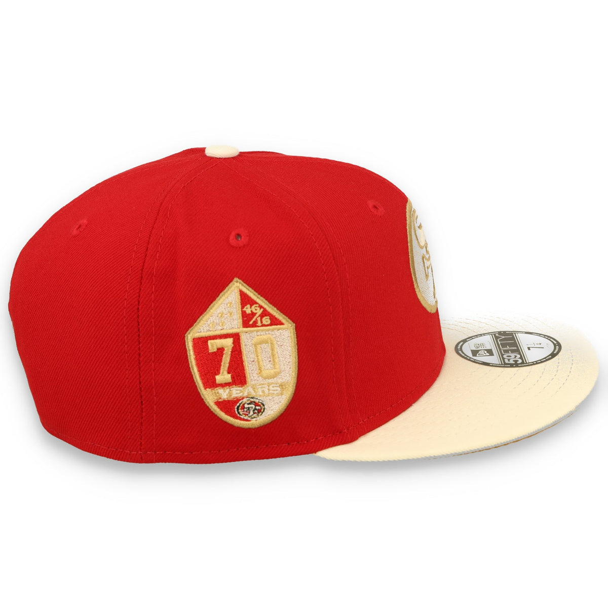 New Era San Francisco 49Ers "70 Years" Side Patch 59Fiftyfitted - Red/Cream product image 4, provided for visual reference