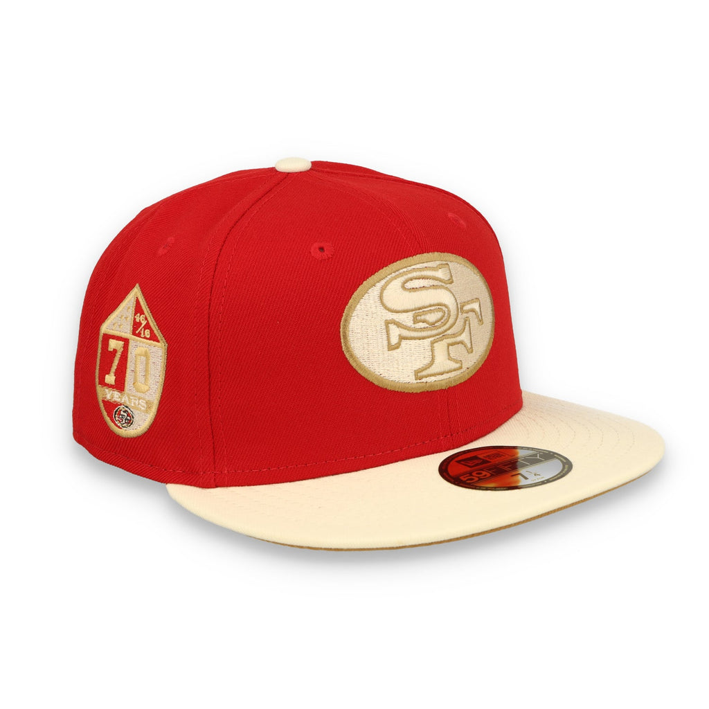 New Era San Francisco 49Ers "70 Years" Side Patch 59Fiftyfitted - Red/Cream product image 2, provided for visual reference