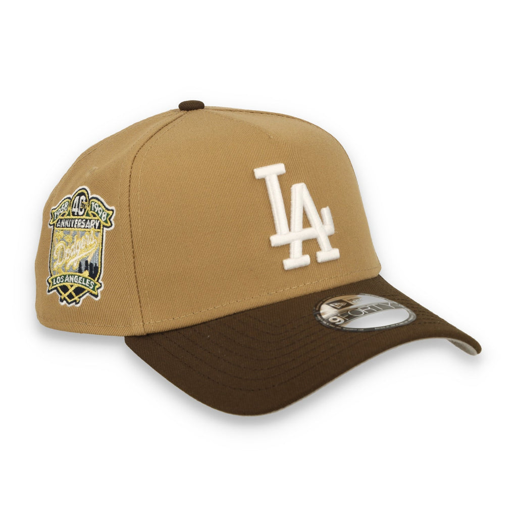 New Era Los Angeles Dodgers 40th Anniversary 9FORTY A-Frame Snapback Hat-Khaki/Burnt Wood product image 1, provided for