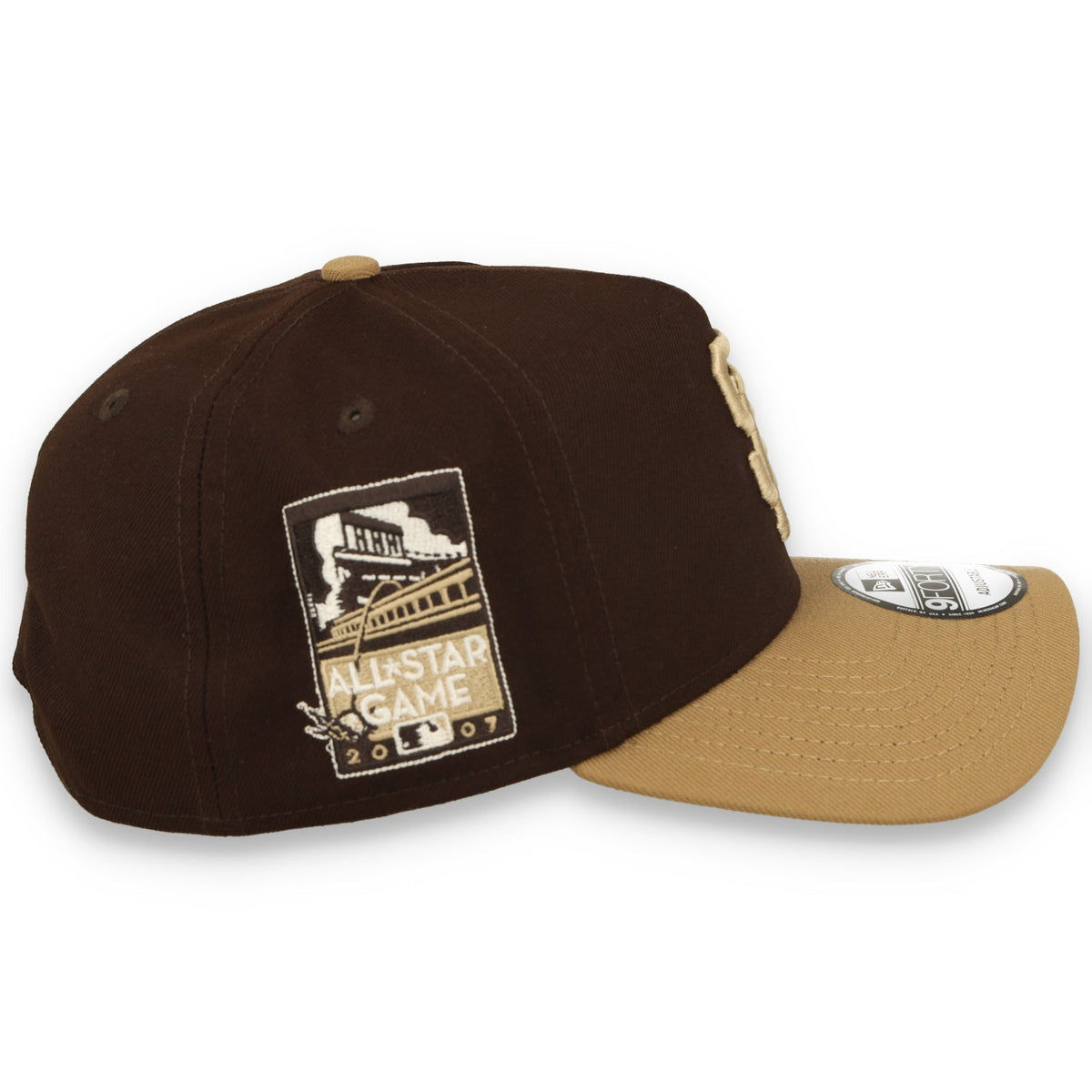 New Era San Francisco Giants ASG 2007 Patch 9FORTY A-Frame Snapback Hat-Burnt Wood/ Khaki product image 4, provided for