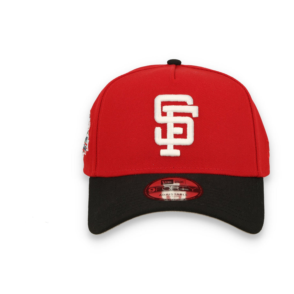 New Era San Francisco Giants 1989 Battle Of the Day 9FORTY A-Frame Snapback Hat-Scarlet/Black product image 3, provided for