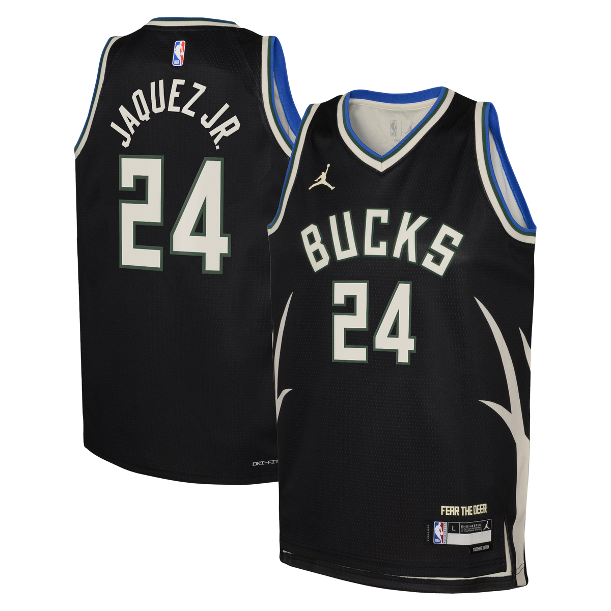 Jaime Jaquez Jr. Milwaukee Bucks Statement Edition Swingman Jersey - Hunter Green - Youth product image 2, provided for