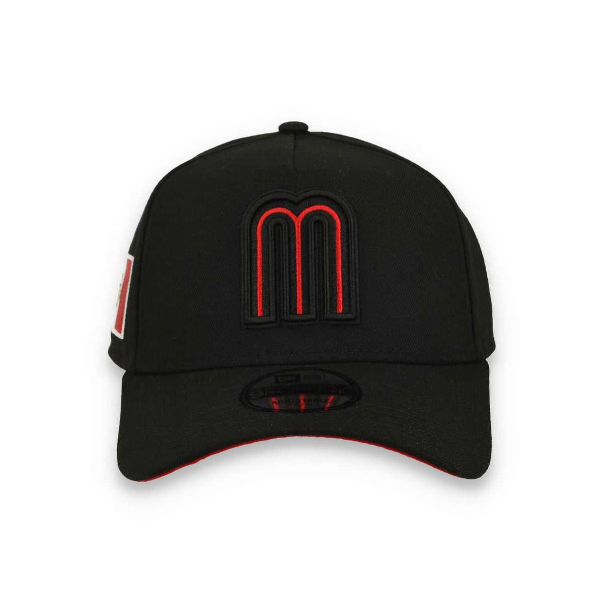 New Era Mexico WBC 9FORTY A-Frame Snapback Hat-Black/Red product image 3, provided for visual reference and product detail