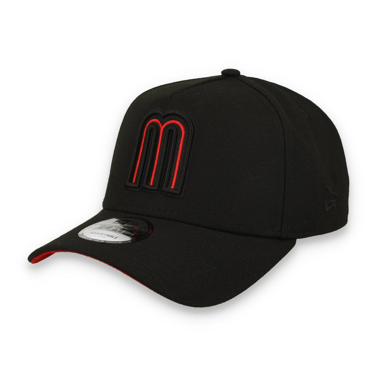 New Era Mexico WBC 9FORTY A-Frame Snapback Hat-Black/Red product image 2, provided for visual reference and product detail