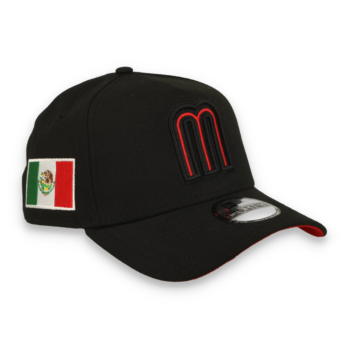 New Era Mexico WBC 9FORTY A-Frame Snapback Hat-Black/Red product image 1, provided for visual reference and product detail