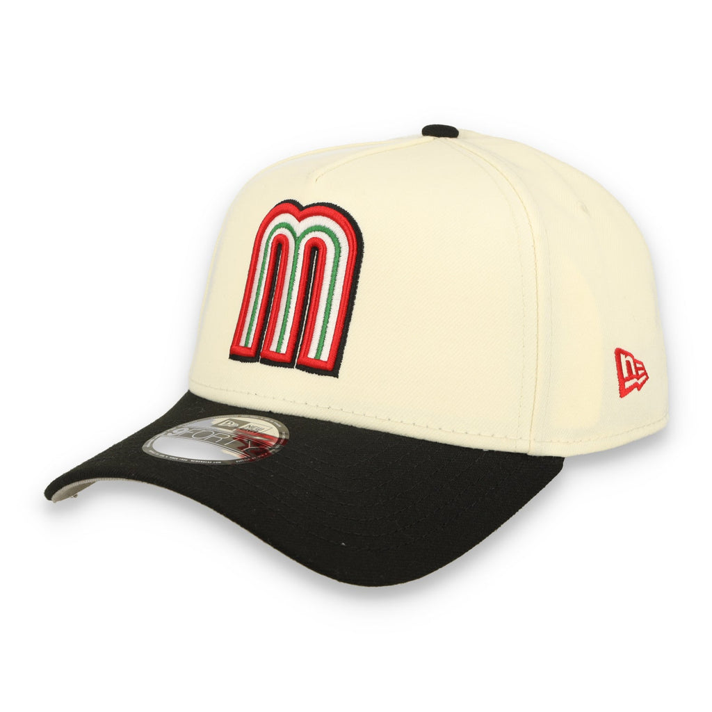 New Era Mexico WBC 9FORTY A-Frame Snapback Hat-WHITE/BLACK product image 2, provided for visual reference and product detail