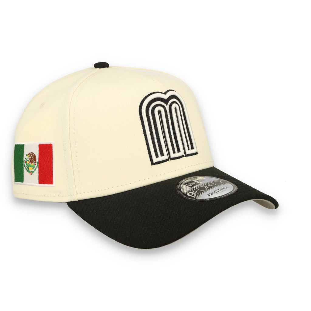 New Era Mexico WBC 9FORTY A-Frame Snapback Hat-Chrome/Black product image 1, provided for visual reference and product