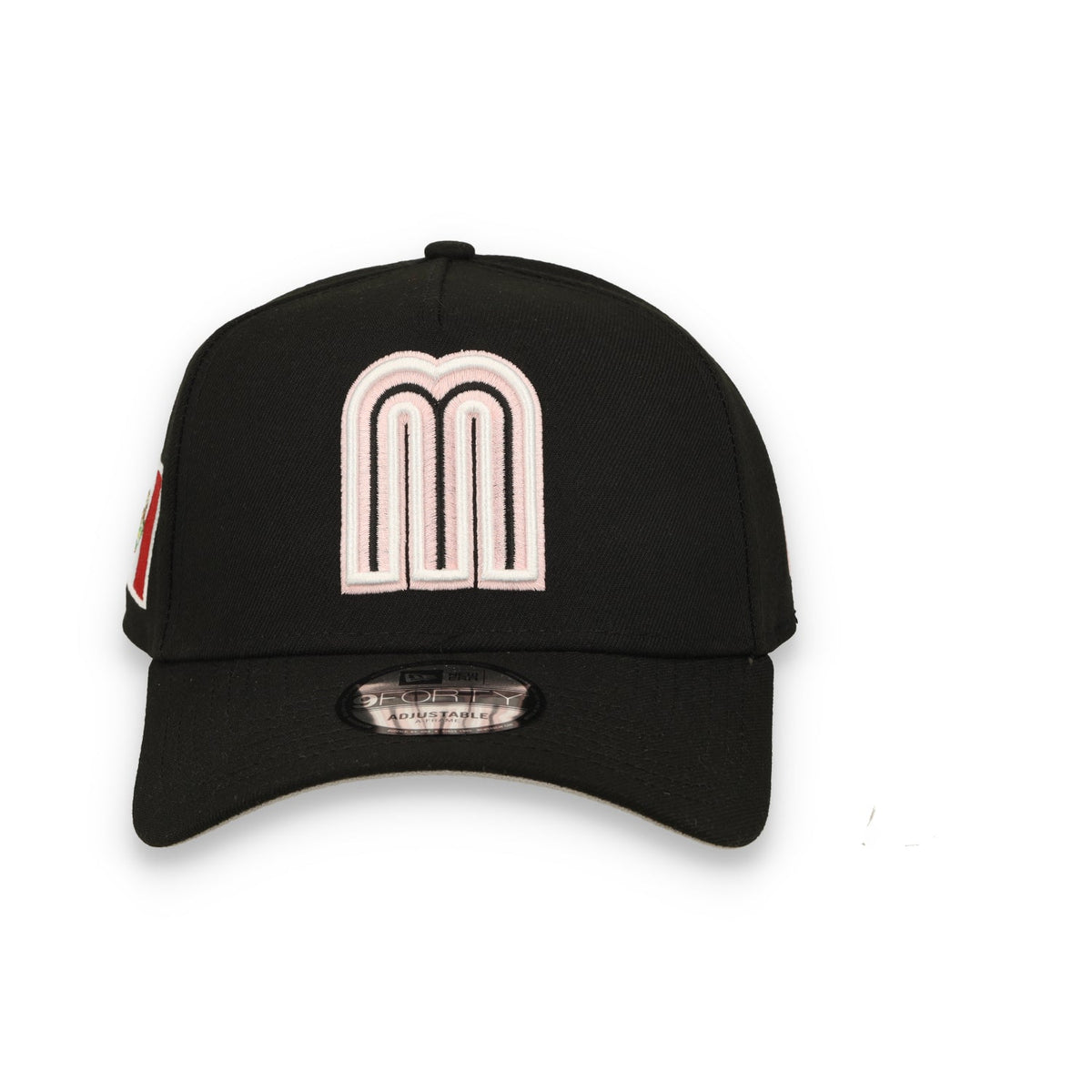 New Era Mexico WBC 9FORTY A-Frame Snapback Hat-Black/Pink product image 3, provided for visual reference and product detail