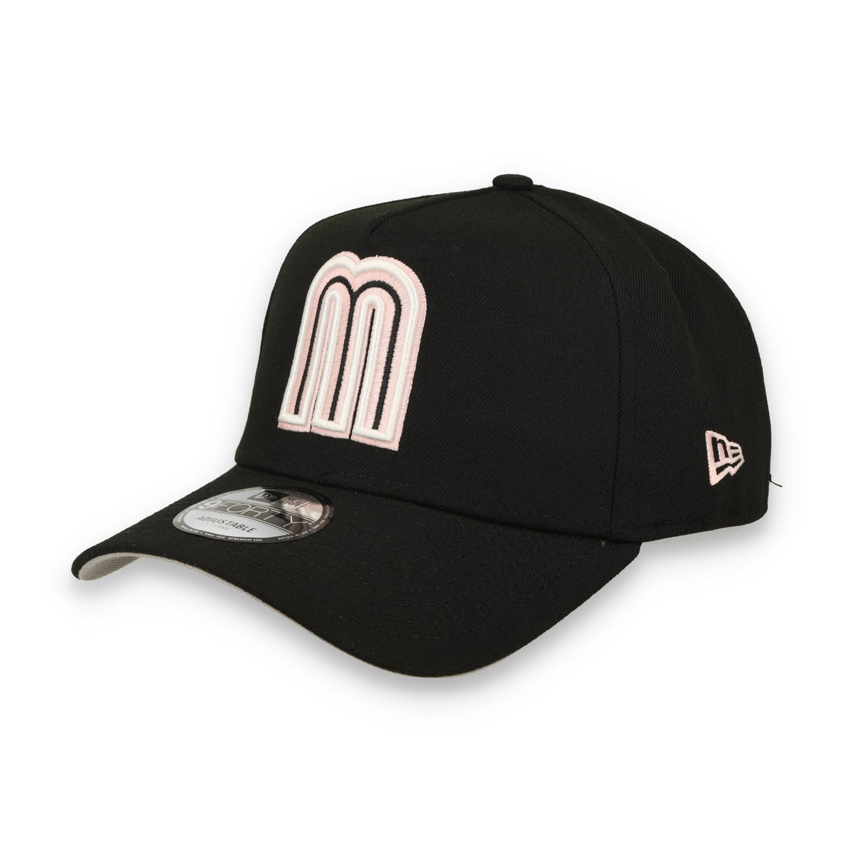New Era Mexico WBC 9FORTY A-Frame Snapback Hat-Black/Pink product image 2, provided for visual reference and product detail