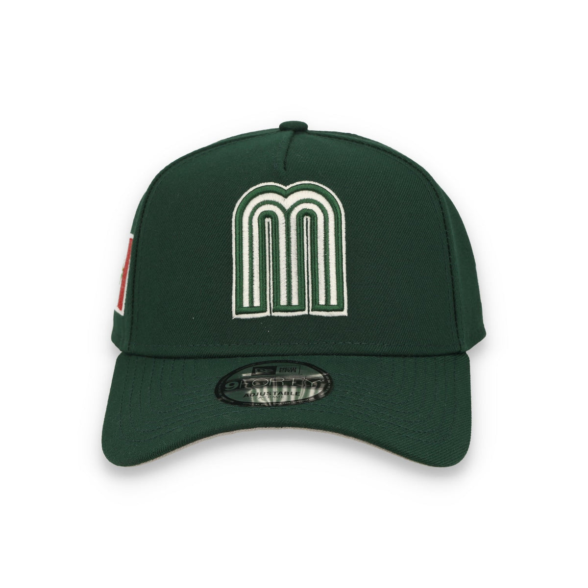 New Era Mexico WBC 9FORTY A-Frame Snapback Hat-Dark Green product image 3, provided for visual reference and product detail