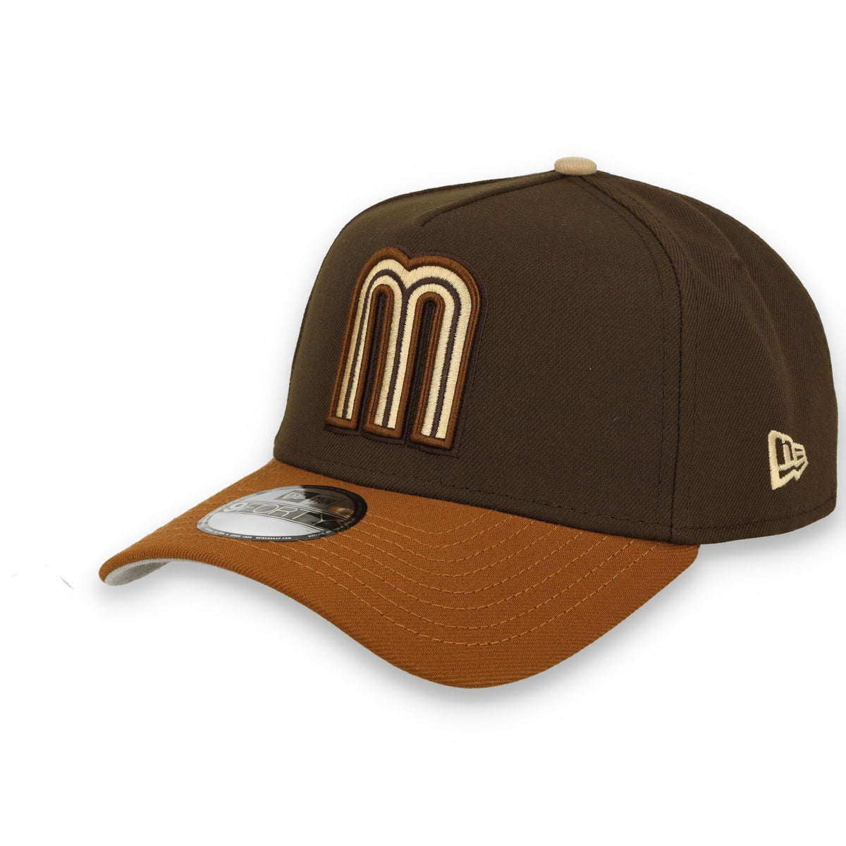New Era Mexico WBC 9FORTY A-Frame Snapback Hat-Walnut brown product image 3, provided for visual reference and product