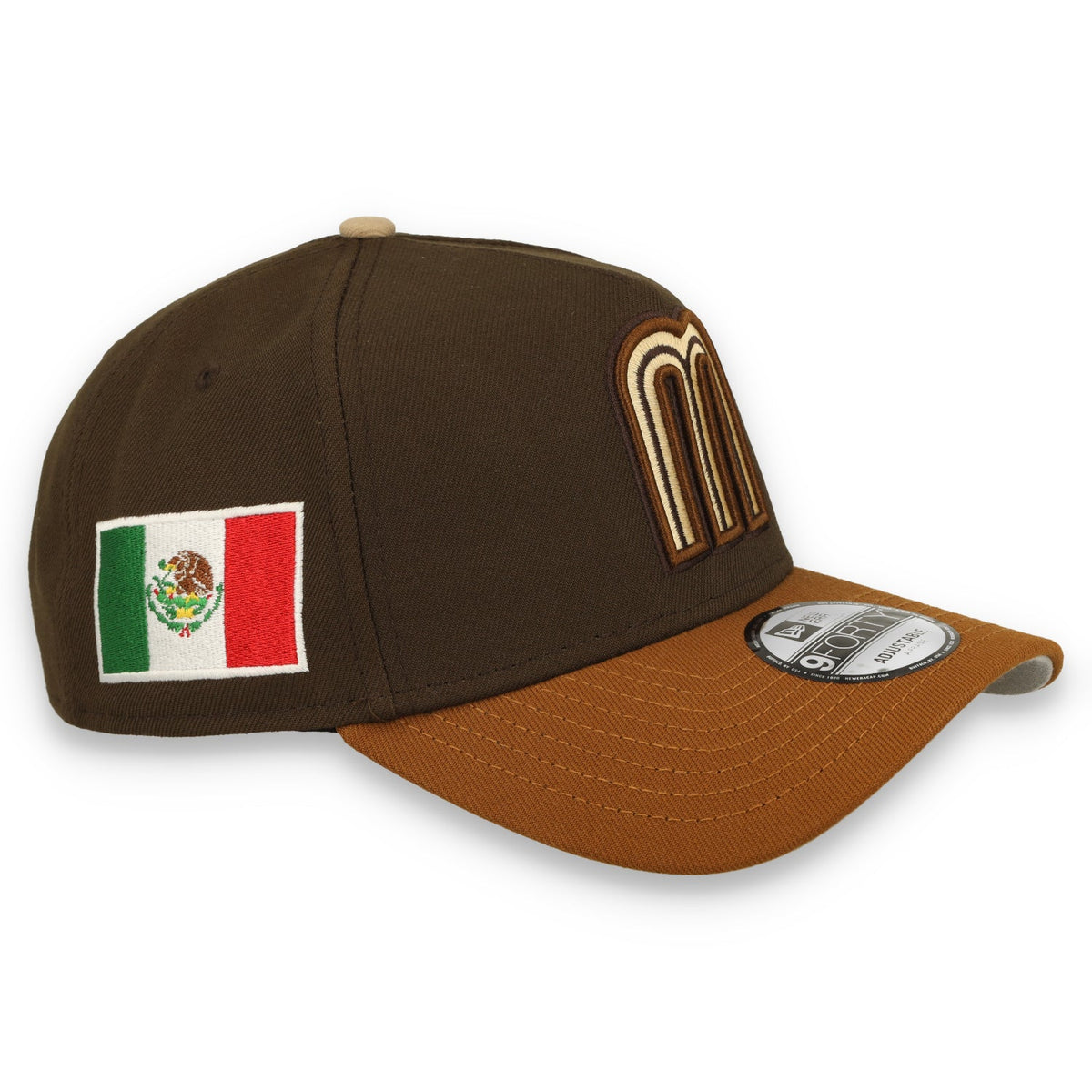 New Era Mexico WBC 9FORTY A-Frame Snapback Hat-Walnut brown product image 2, provided for visual reference and product