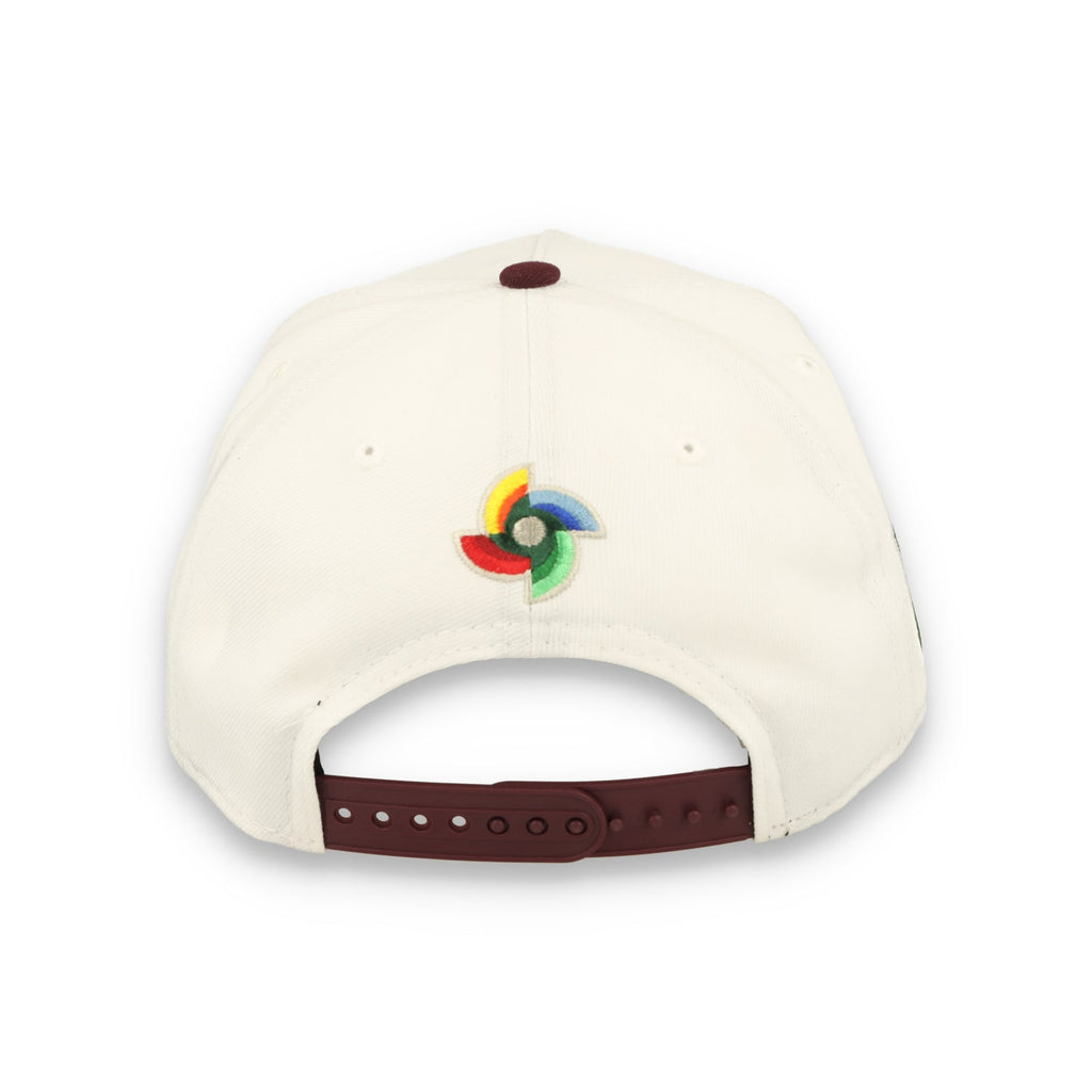 New Era Mexico WBC 9FORTY A-Frame Snapback Hat-White/Maroon product image 6, provided for visual reference and product