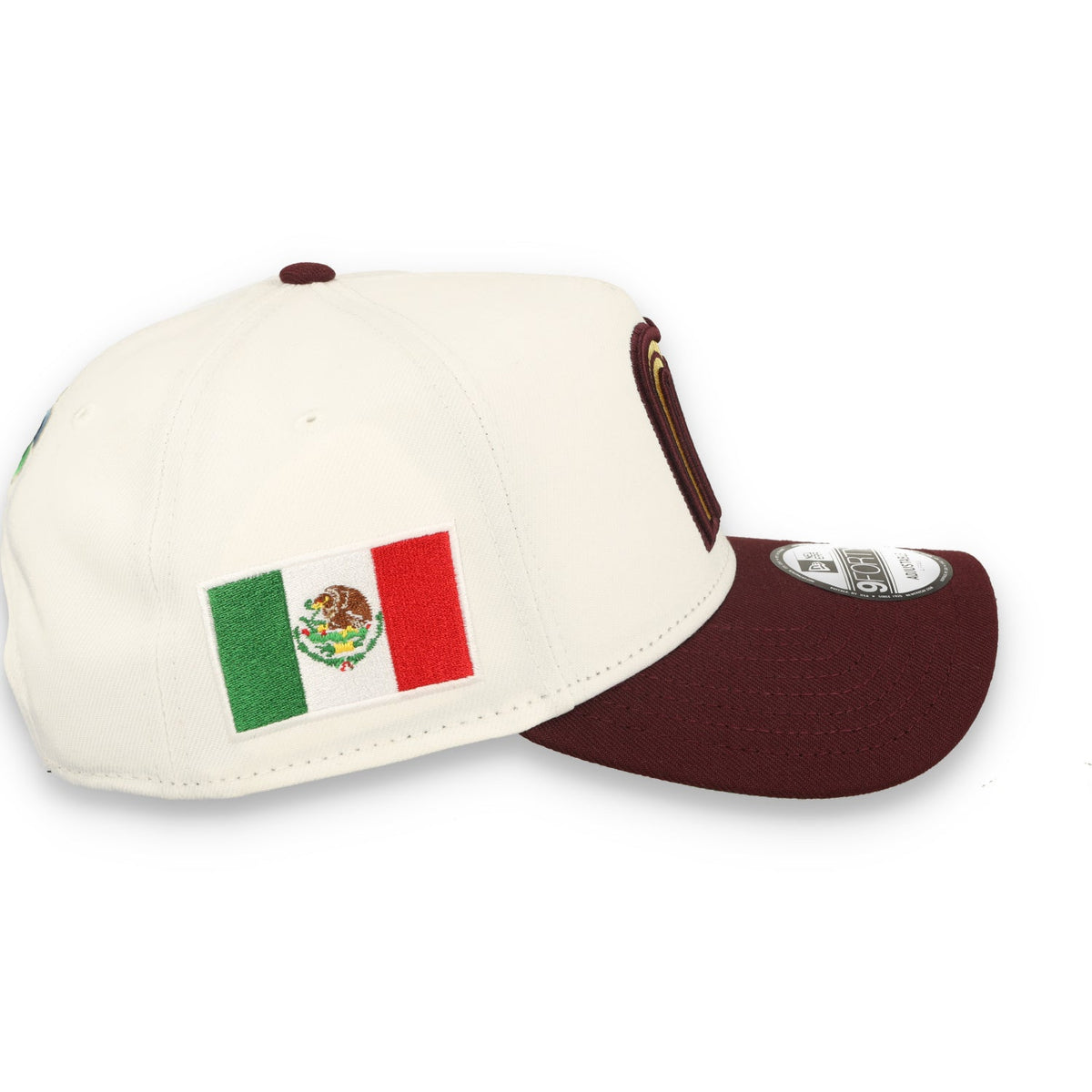 New Era Mexico WBC 9FORTY A-Frame Snapback Hat-White/Maroon product image 4, provided for visual reference and product