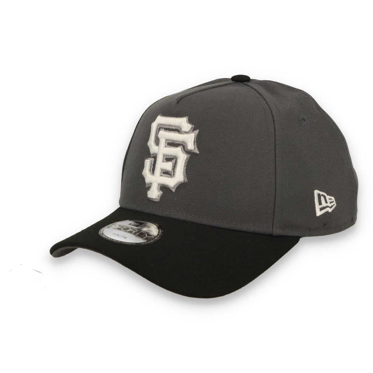 New Era Youth San Francisco Giants 9FORTY A-Frame Snapback Hat- Dark Graphite product image 2, provided for visual reference