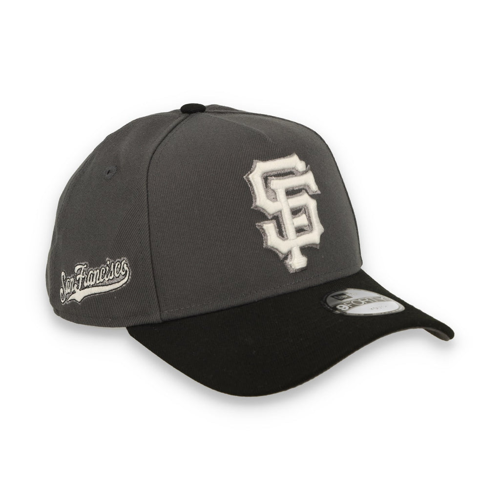 New Era Youth San Francisco Giants 9FORTY A-Frame Snapback Hat- Dark Graphite product image 1, provided for visual reference
