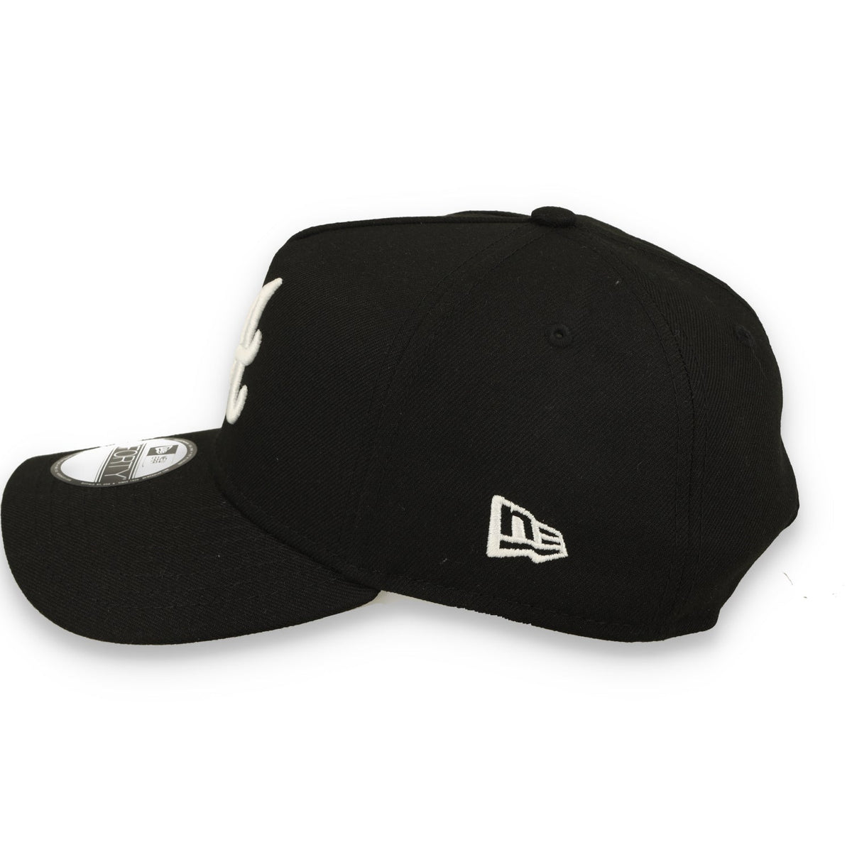 New Era Atlanta Brave 9FORTY A-Frame Snapback Hat-Black/White product image 4, provided for visual reference and product