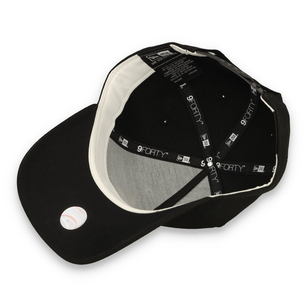 New Era Atlanta Brave 9FORTY A-Frame Snapback Hat-Black/White product image 7, provided for visual reference and product