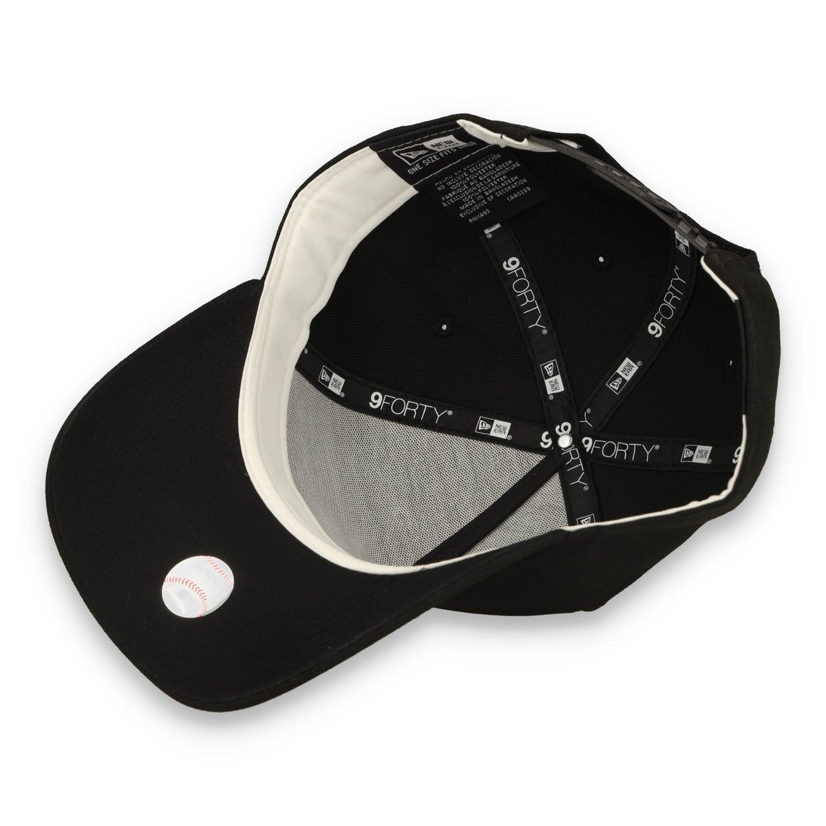 New Era Atlanta Brave 9FORTY A-Frame Snapback Hat-Black/White product image 7, provided for visual reference and product