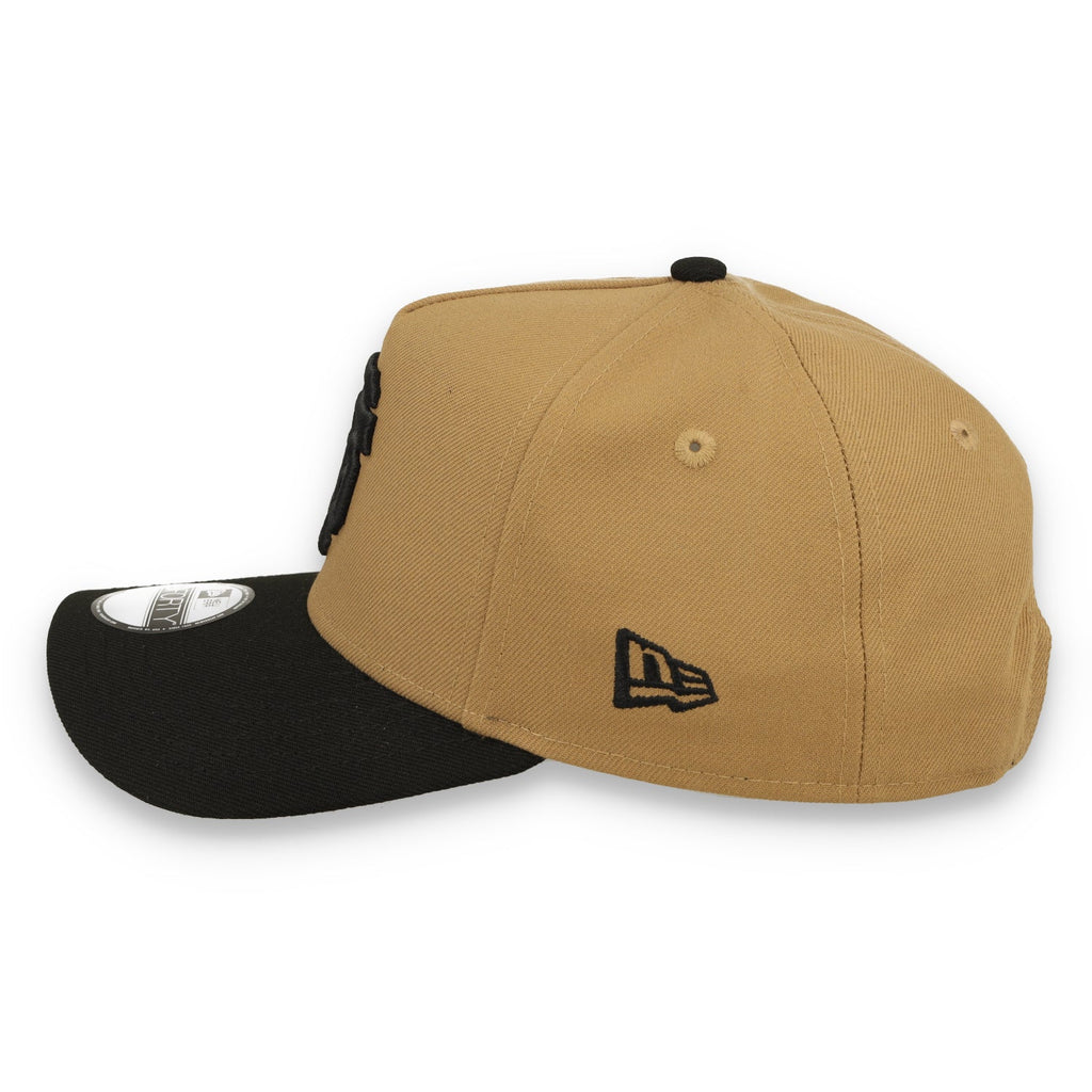New Era Youth San Francisco Giants 9FORTY A-Frame Snapback Hat- Khaki Black product image 4, provided for visual reference