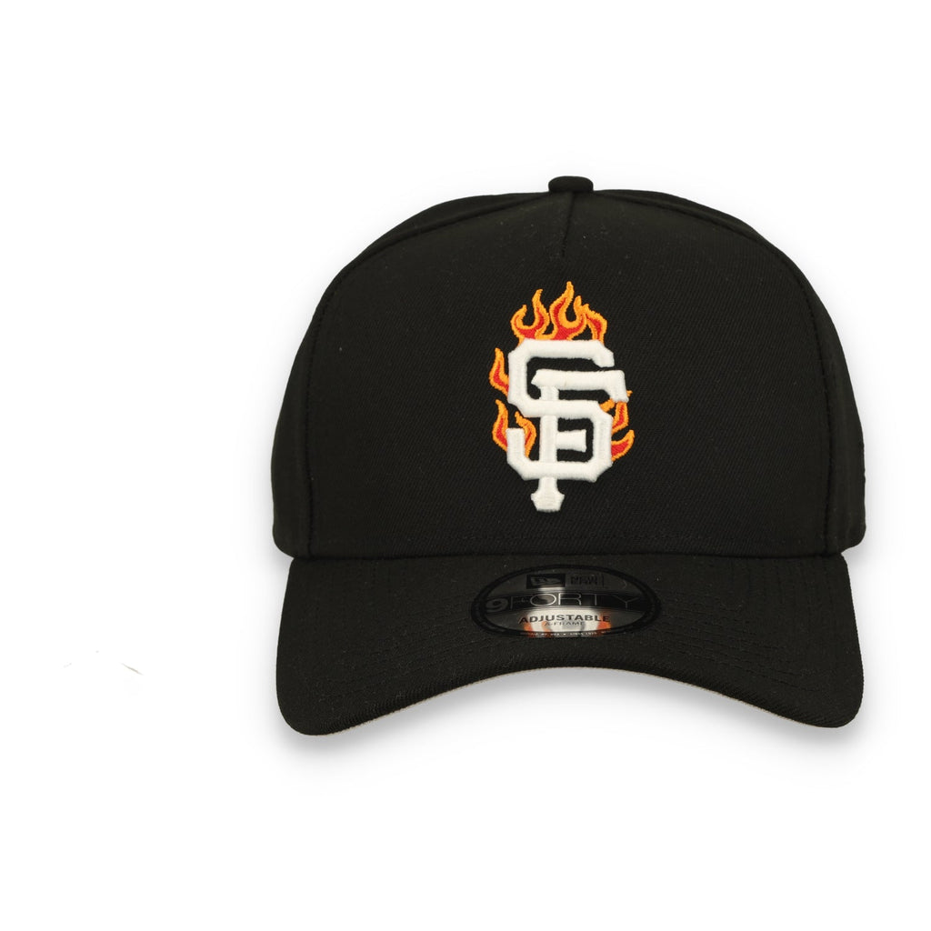 New Era San Francisco Giants Team Fire 9FORTY A-Frame Snapback Hat-Black product image 3, provided for visual reference and