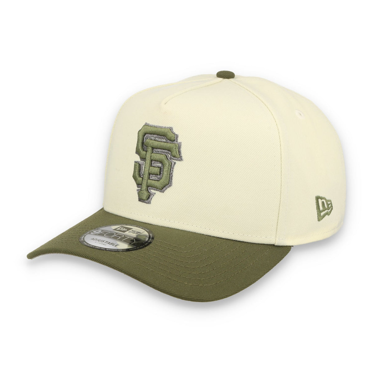 New Era San Francisco Giants ALL STAR 2007 SIDE PATCH 9FORTY A-Frame Snapback-Cream/olive green product image 2, provided