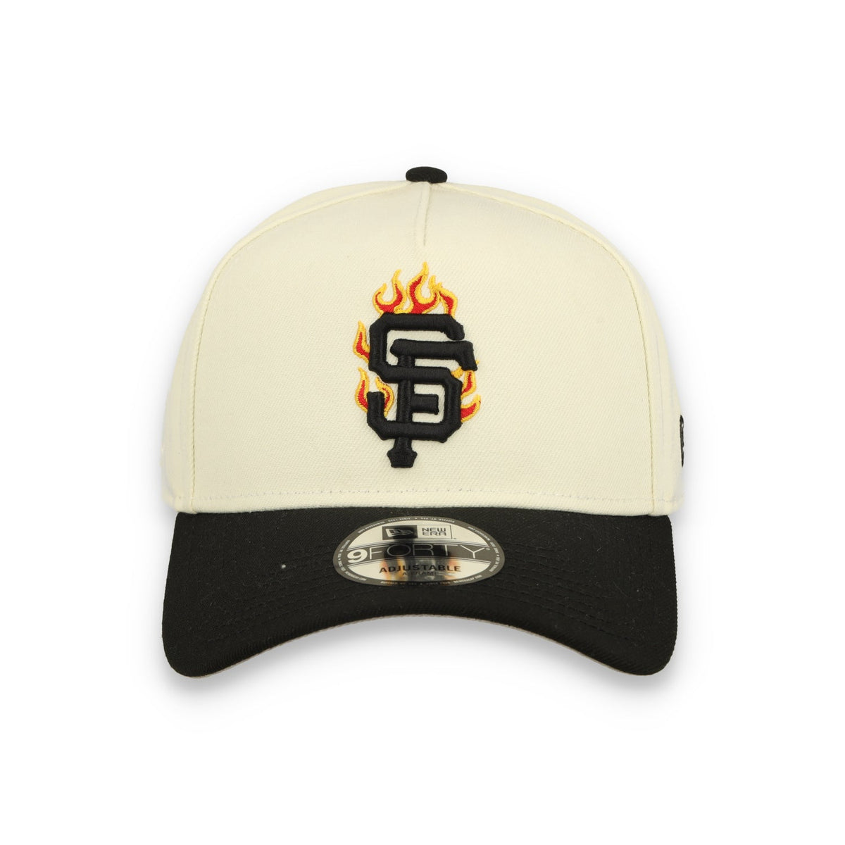 New Era San Francisco Giants Team Fire 9FORTY A-Frame Snapback Hat-Chrome White product image 3, provided for visual