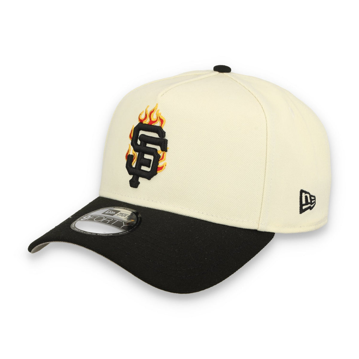 New Era San Francisco Giants Team Fire 9FORTY A-Frame Snapback Hat-Chrome White product image 2, provided for visual