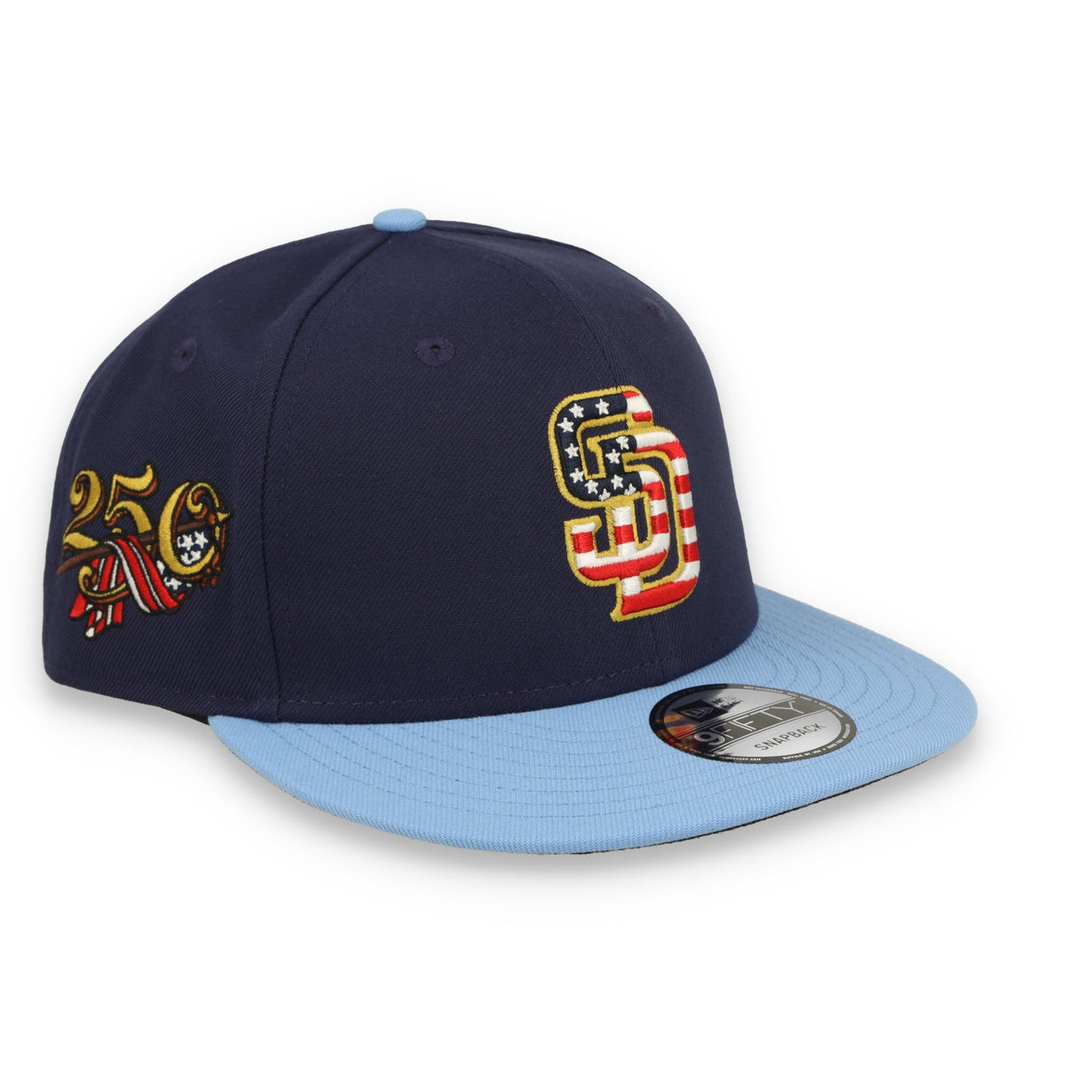 New Era San Diego Padres Independence Day "250th Anniversary" Side Patch 9FIFTY Snapback Hat product image 2, provided for