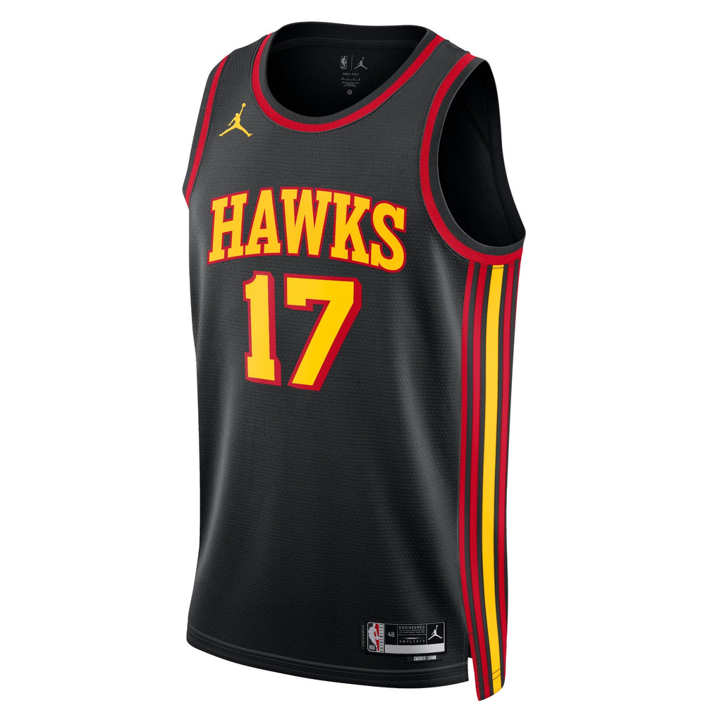 Onyeka Okongwu Atlanta Hawks Statement Edition Swingman Jersey - Black - Unisex product image 2, provided for visual