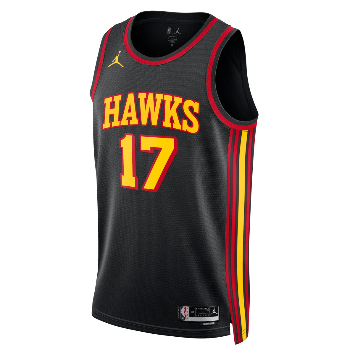 Onyeka Okongwu Atlanta Hawks Statement Edition Swingman Jersey - Black - Unisex product image 2, provided for visual