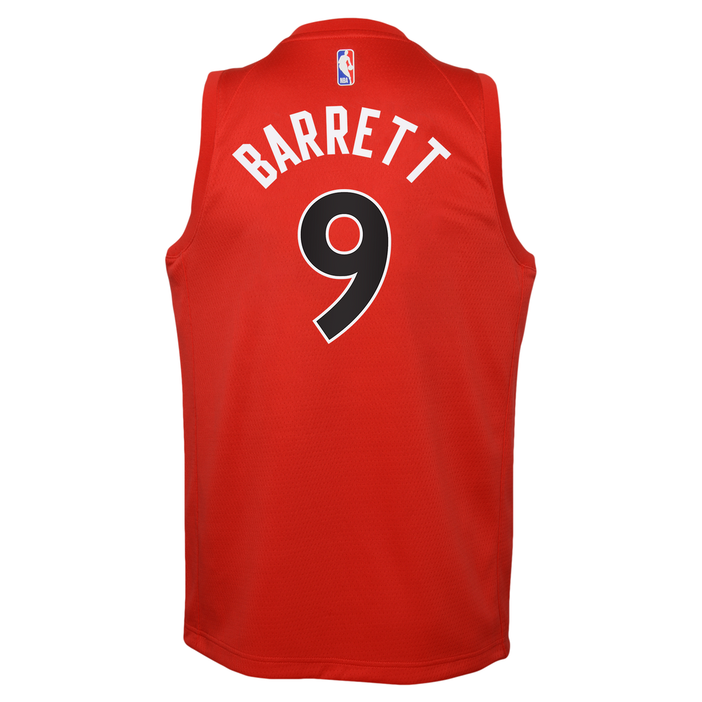 RJ Barrett Toronto Raptors Icon Edition Swingman Jersey - Red - Youth product image 4, provided for visual reference and