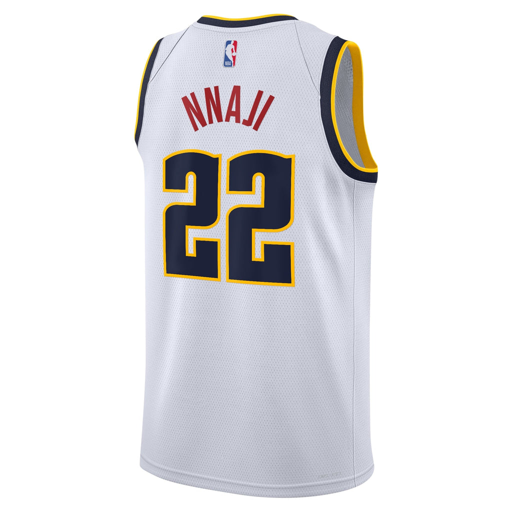 Zeke Nnaji Denver Nuggets Swingman Association Jersey - White - Youth product image 4, provided for visual reference and