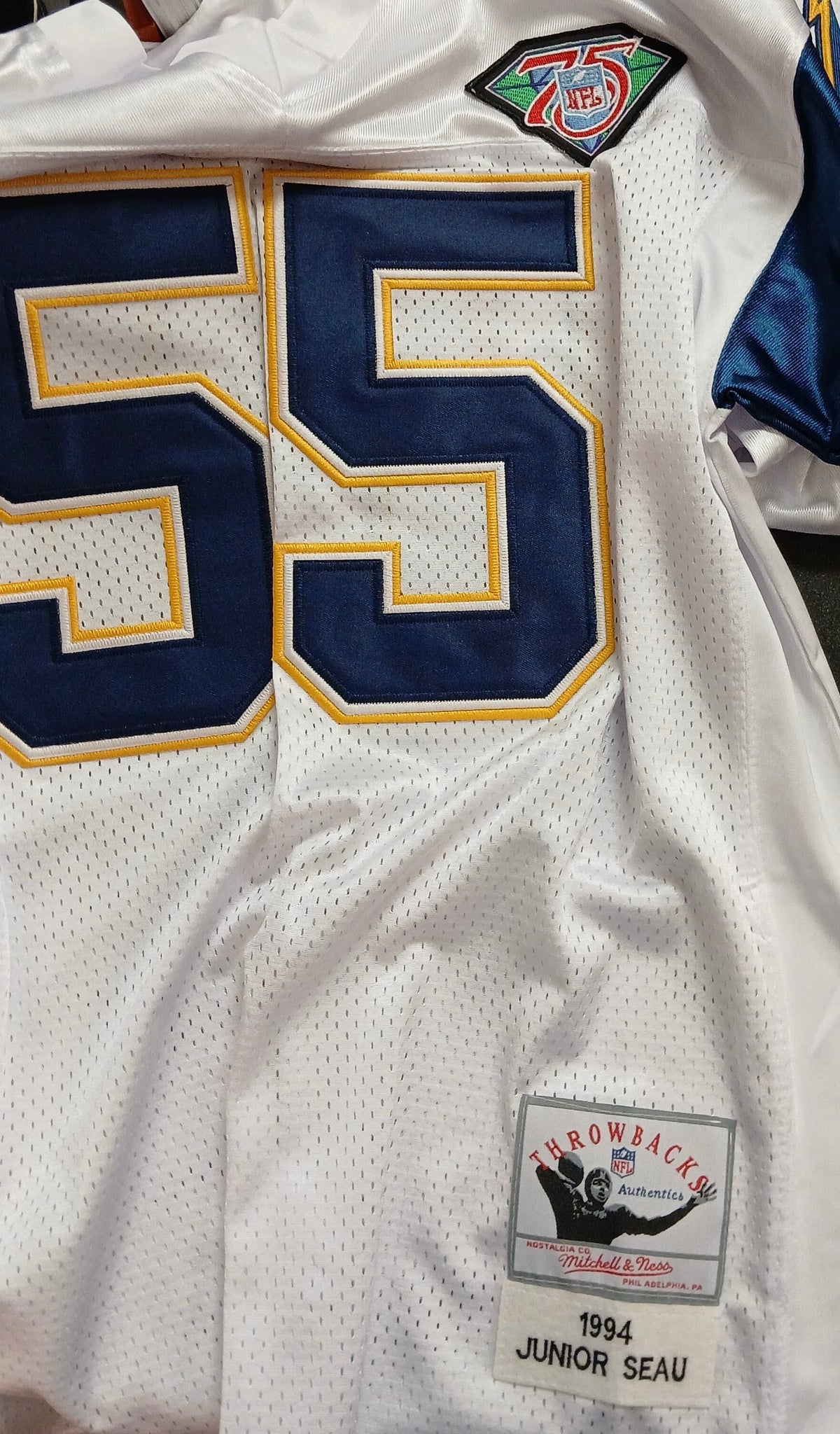 Junior Seau 1994 San Diego Chargers Jersey white Mitchell & product image 5