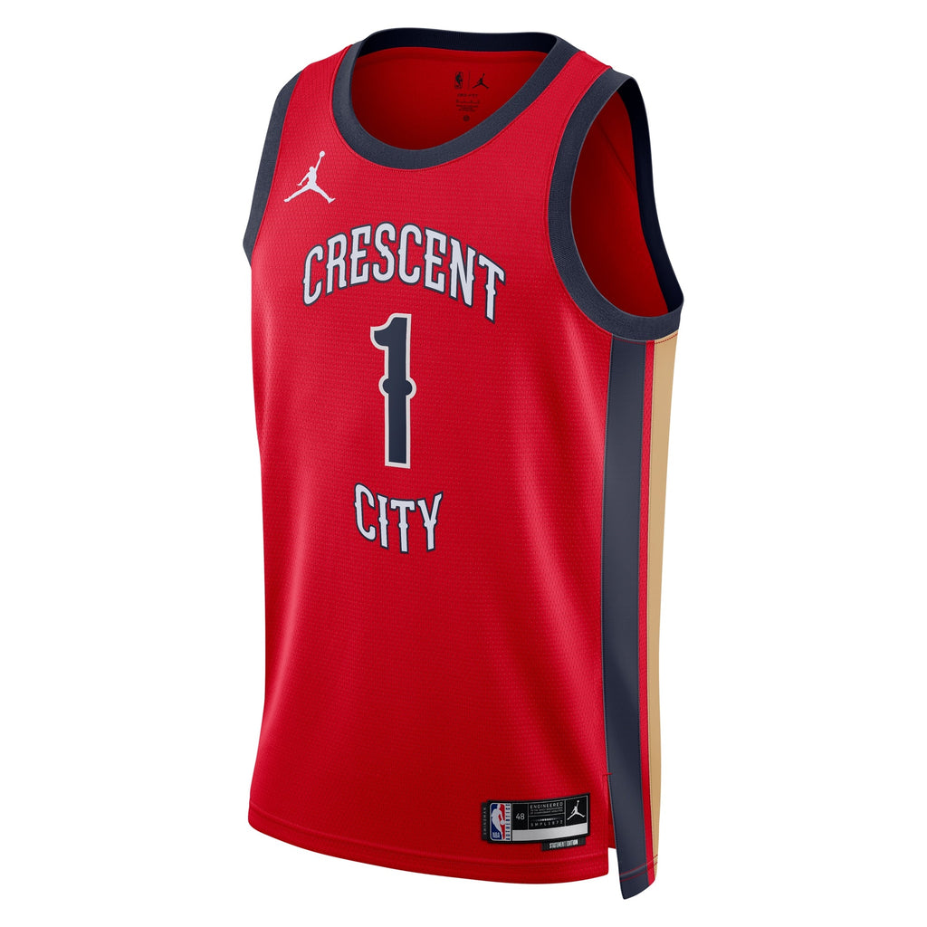 Zion Williamson New Orleans Pelicans Statement Edition Swingman Jersey - Red - Unisex product image 3, provided for visual