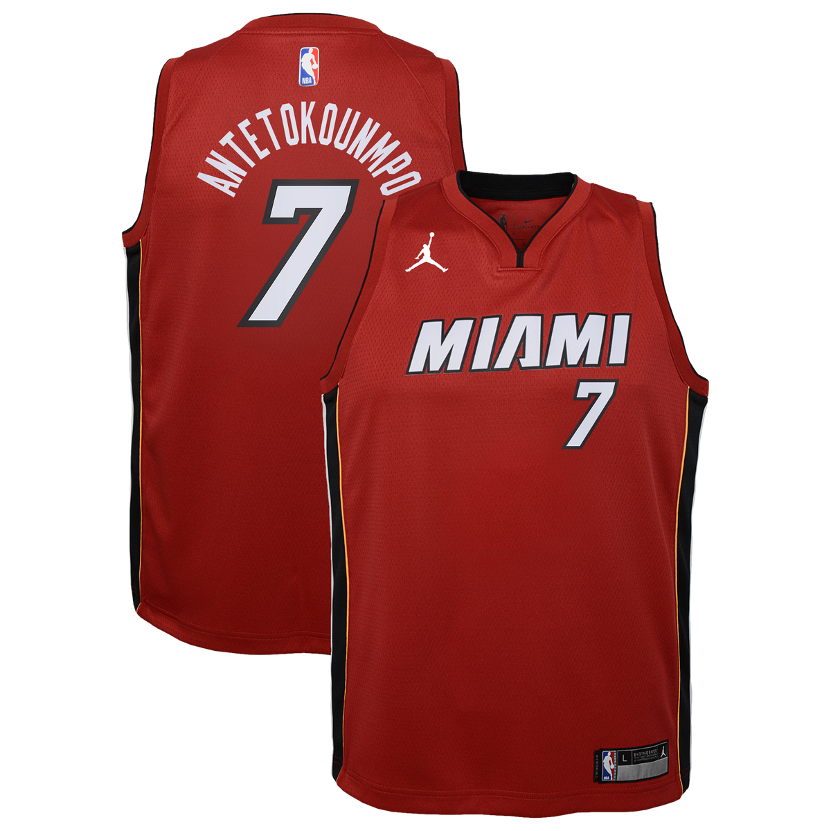 Giannis Antetokounmpo Miami Heat Statement Edition Swingman Jersey - Red - Youth product image 2, provided for visual