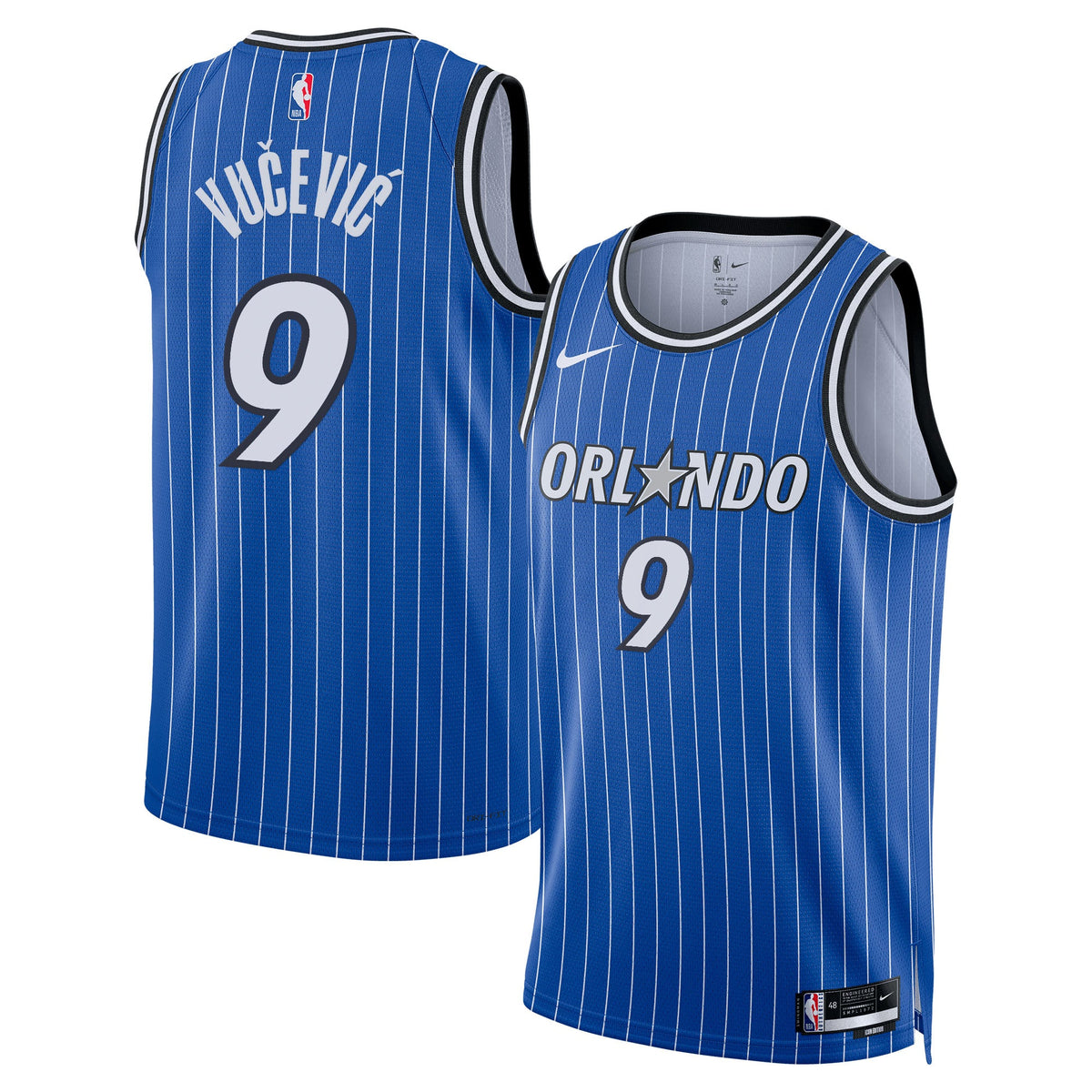 Nikola Vučević Orlando Magic Icon Edition Swingman Jersey - Blue - Unisex product image 1, provided for visual reference and