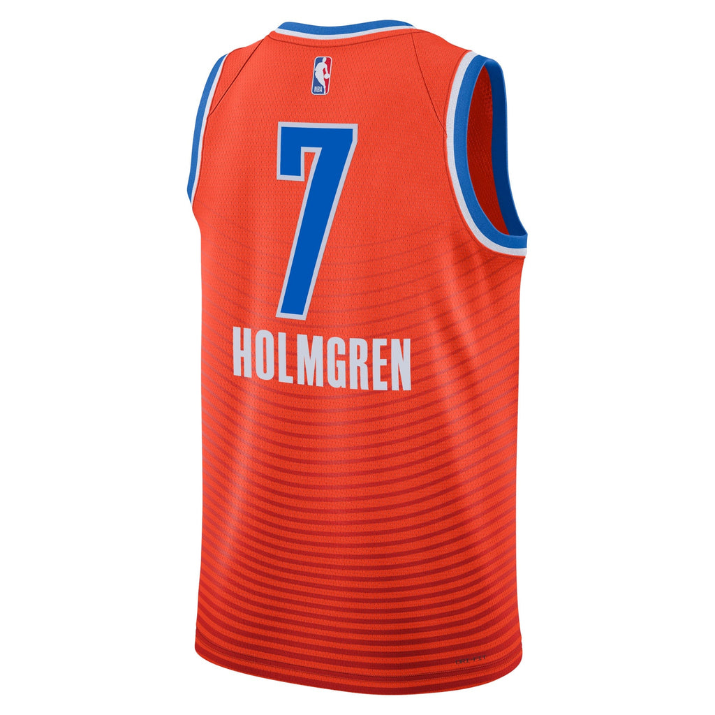 Chet Holmgren Oklahoma City Thunder Statement Edition Swingman Jersey - Orange - Unisex product image 3, provided for visual
