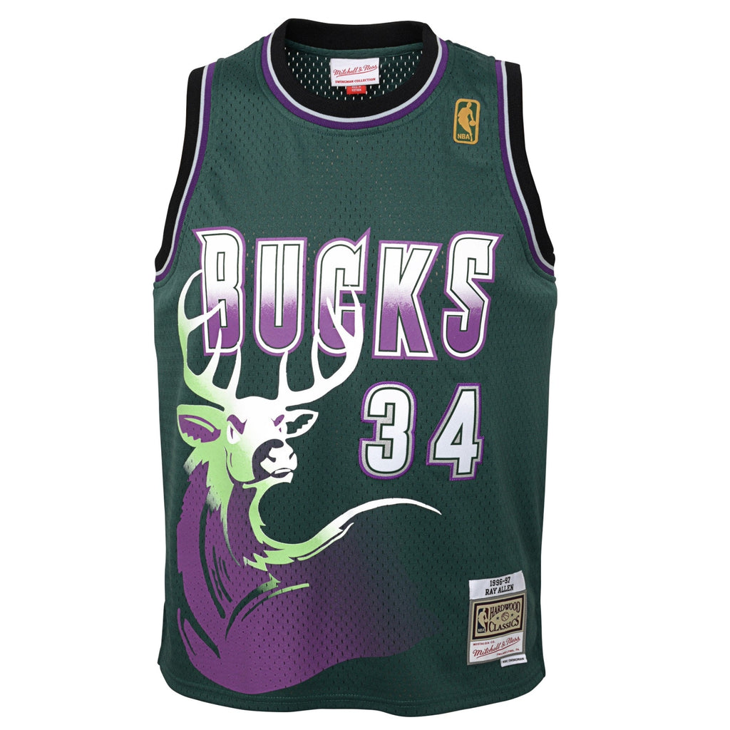 Ray Allen Milwaukee Bucks 1996-97 Hardwood Classics Swingman Jersey - Fir - Youth product image 3, provided for visual